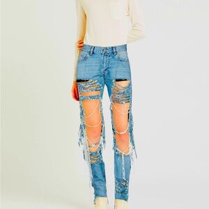 IH NOM UH NIT blue jeans with pearls